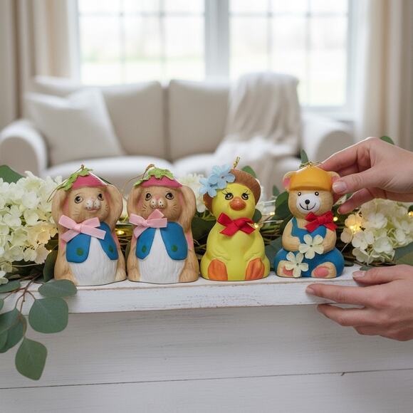 π Vintage Porcelain Bells ππ¦π» Hand Painted Set of 4 - Picture 6 of 15